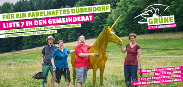 Bild: Plakat Kommunalwahlen Dübendorf 2018, Foto und Bildmontage: Yvonne Wälle, Fotowelle Fine Art Photography Dübendorf
