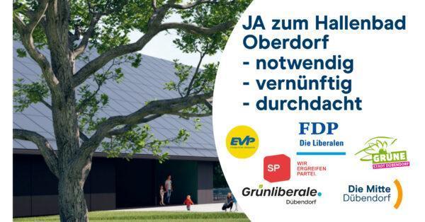 Foto: EVP, FDP, Grüne, SP, GLP und Mitte unterstützen das Hallenbad Oberdorf
