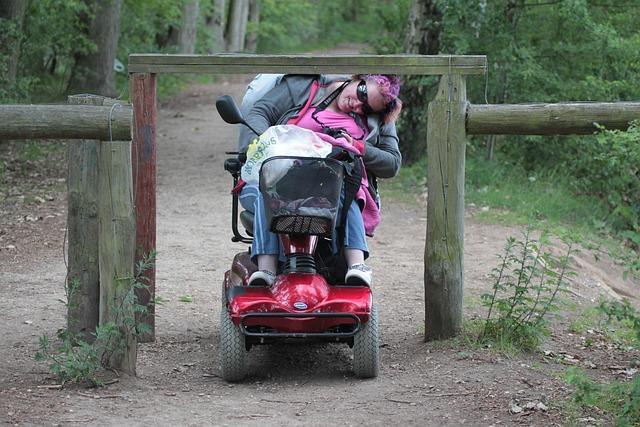 Symbolbild: Eine Frau fährt mit ihrem Scooter unter einer Barriere hindurch (makeitsomarketing, pixabay)